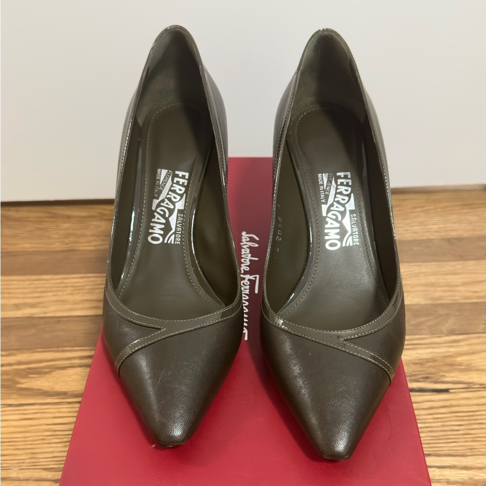 Salvatore Ferragamo Women's Olive Green Heels